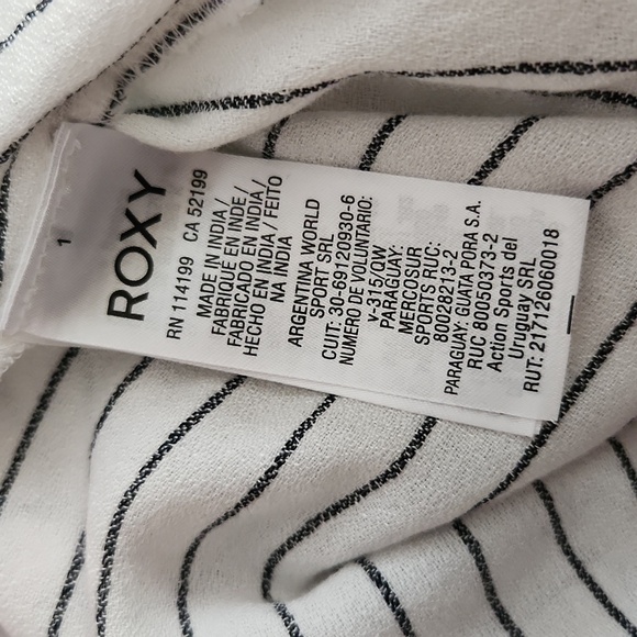 Roxy White Black Stripe Women's Intense Sunrise Stripe Romper medium - Picture 6 of 9